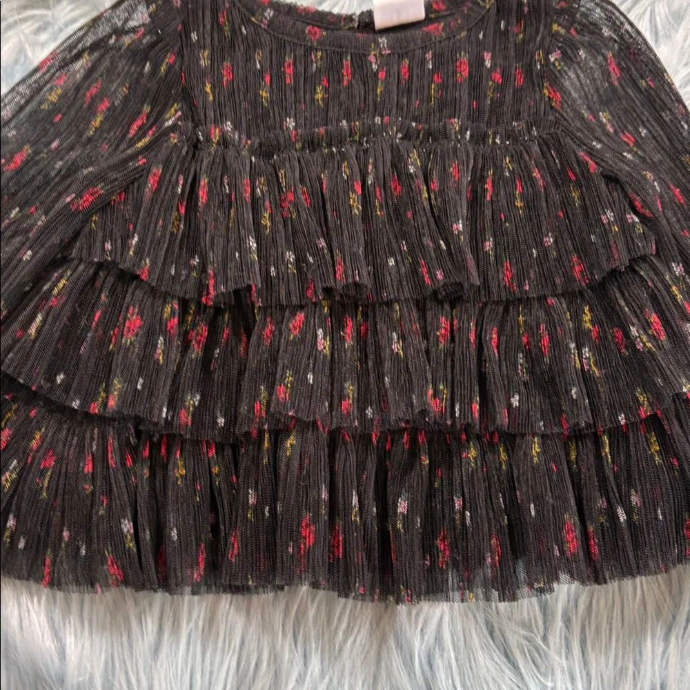Baby Gap Black Tiered Patterned Long Sleeve Top sz 12-18months